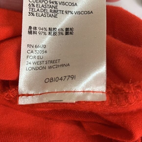 Free People Bright Orange/Red Oversized Tunic deep V-neck top - Picture 14 of 14